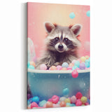 Colorful Raccoon Bathroom Wall Art - Fun and Vibrant Bathroom Decor