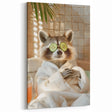 Relaxing Raccoon Bathroom Wall Art - Modern Spa-Inspired Decor