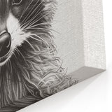 Adorable Raccoon Bathroom Wall Art - Fun Black and White Decor