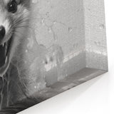 Playful Fox Bathroom Wall Art - Fun Black and White Bathroom Decor