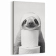Adorable Sloth Bathroom Wall Art - Fun Black and White Bathroom Decor