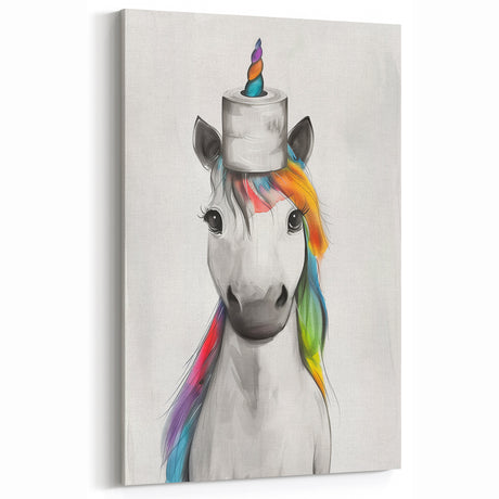Colorful Unicorn Bathroom Wall Art - Fun and Vibrant Decor