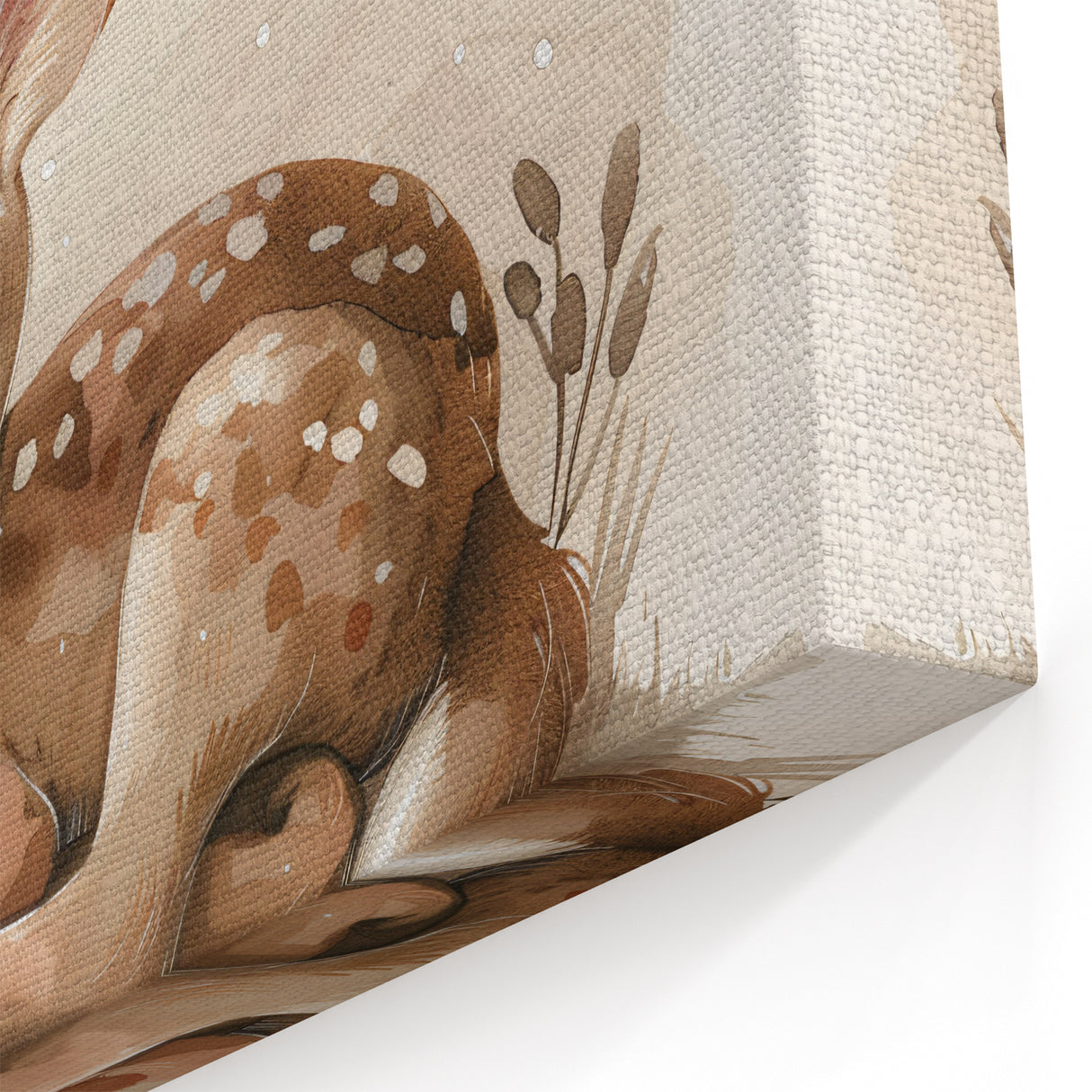 Adorable Sleeping Deer - Kids Room Wall Art Canvas and Framed Options