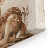 Adorable Sleeping Deer - Kids Room Wall Art Canvas and Framed Options