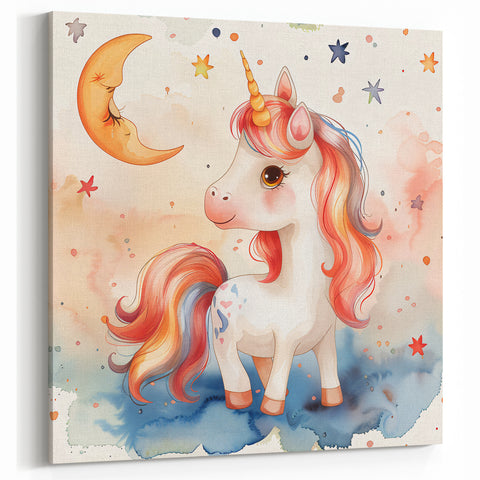 Magical Unicorn - Kids Room Wall Art Canvas and Framed Options