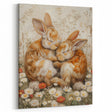 Cuddling Bunnies - Kids Room Wall Art Canvas and Framed Options