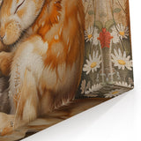 Cuddling Bunnies - Kids Room Wall Art Canvas and Framed Options