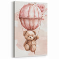 Teddy in Hot Air Balloon - Kids Room Wall Art Canvas and Framed Options