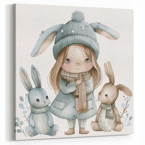 Winter Friends - Kids Room Wall Art Canvas and Framed Options