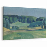 Abstract Modern Art Landscape in Green Tones - Contemporary Wall Decor