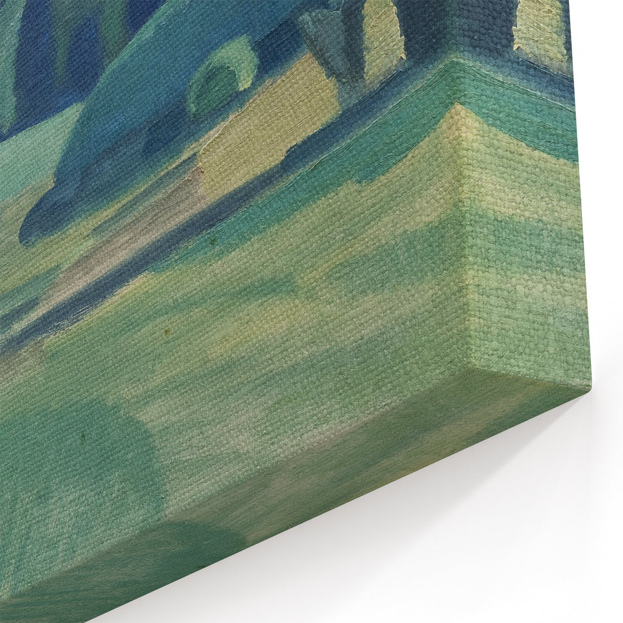 Abstract Modern Art Landscape in Green Tones - Contemporary Wall Decor