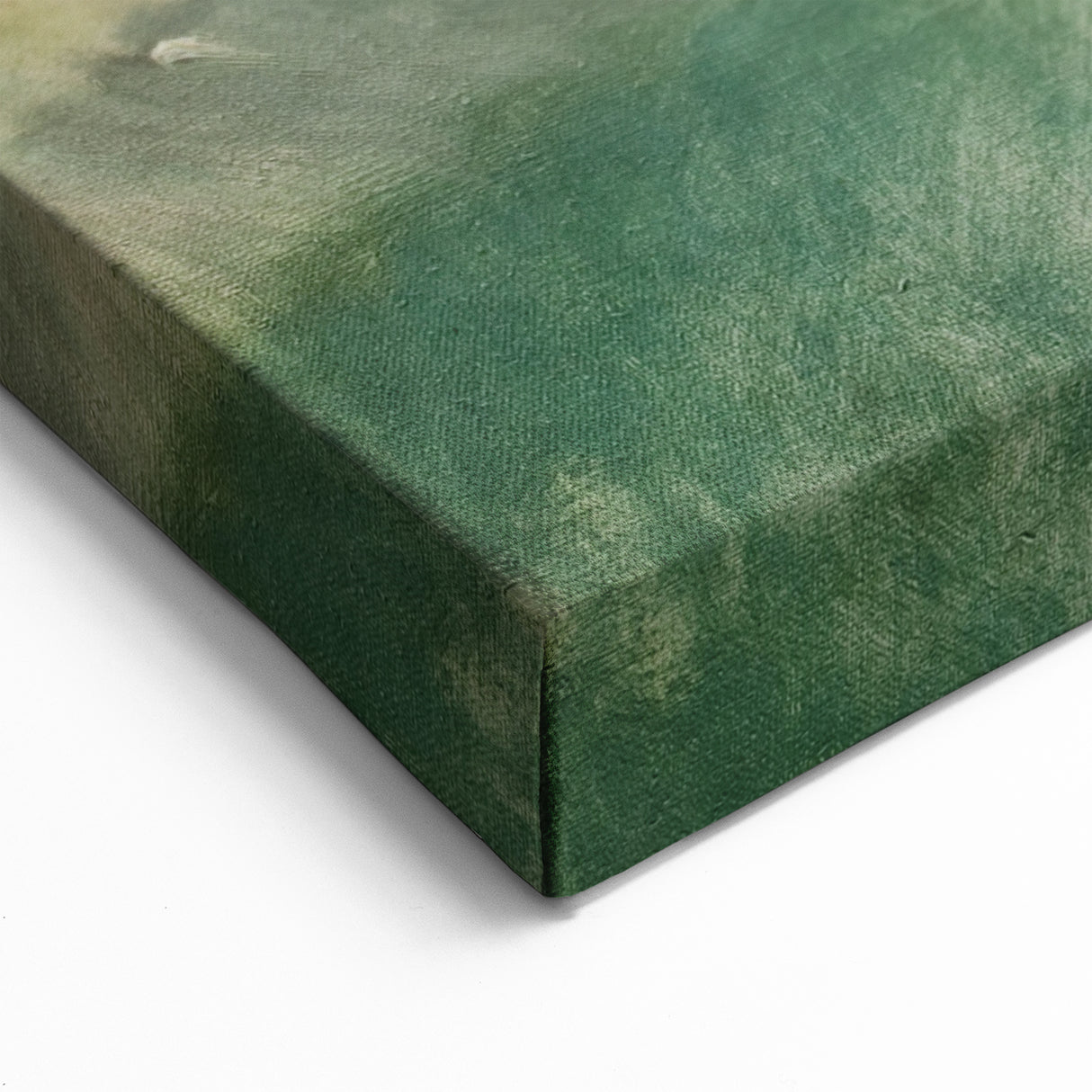 Abstract Modern Art Landscape in Green Tones - Contemporary Wall Decor