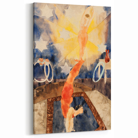 Two Acrobats in Red Tights - Abstract Modern Art for Wall Decor
