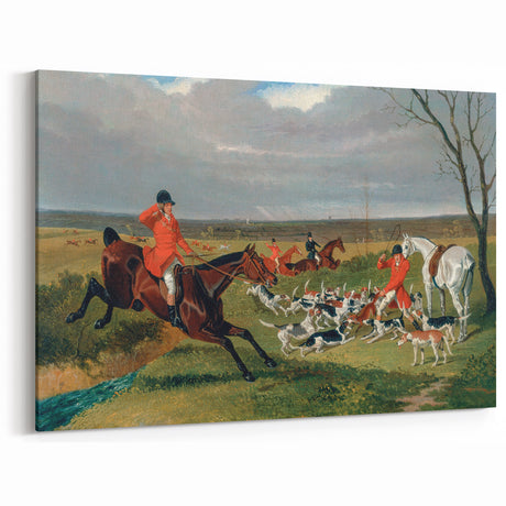 Realism Art Prints: Equestrian Hunting Scene Realism Wall Art Canvas