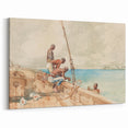 Realism Art Canvas: Maritime Scene with Fishermen Realism Wall Art
