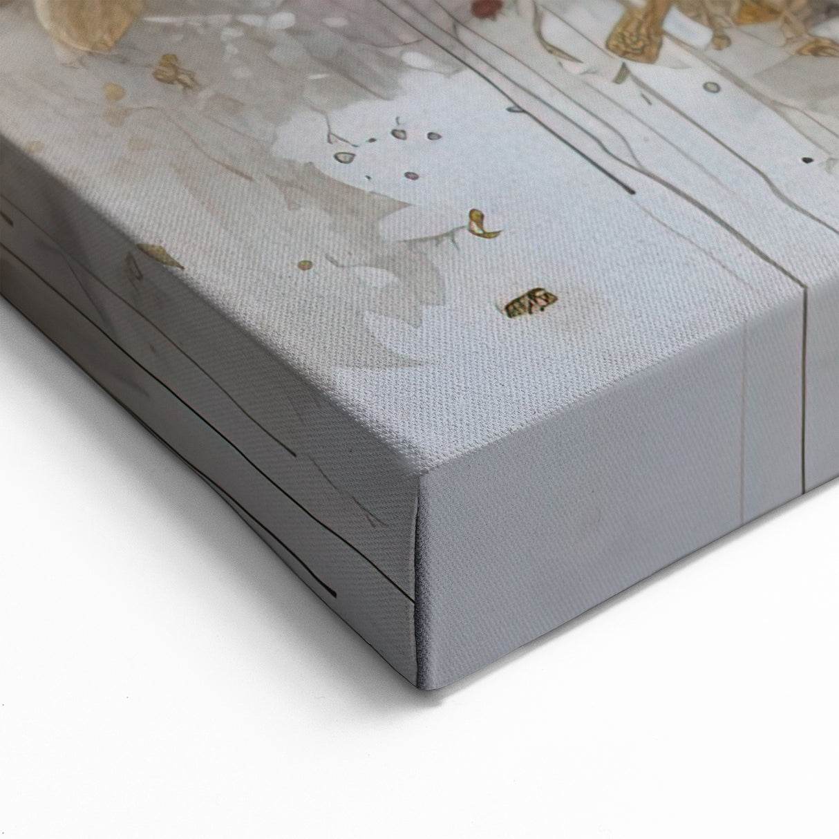 Luxurious Gold and White Orchid Abstract Floral Canvas Wall Art