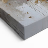 Luxurious Gold and White Orchid Abstract Floral Canvas Wall Art