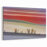 Vibrant Abstract Landscape Art with Bold Red Hues - Modern Wall Decor