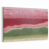 Abstract Landscape Art with Pink and Green Tones - Modern Wall Decor