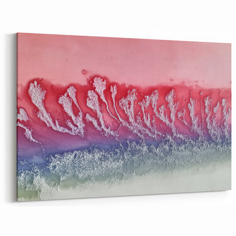 Abstract Landscape with Pink and Blue Hues - Vibrant Modern Wall Art