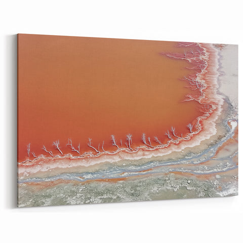 Abstract Landscape with Bold Orange and Earthy Tones - Modern Wall Art