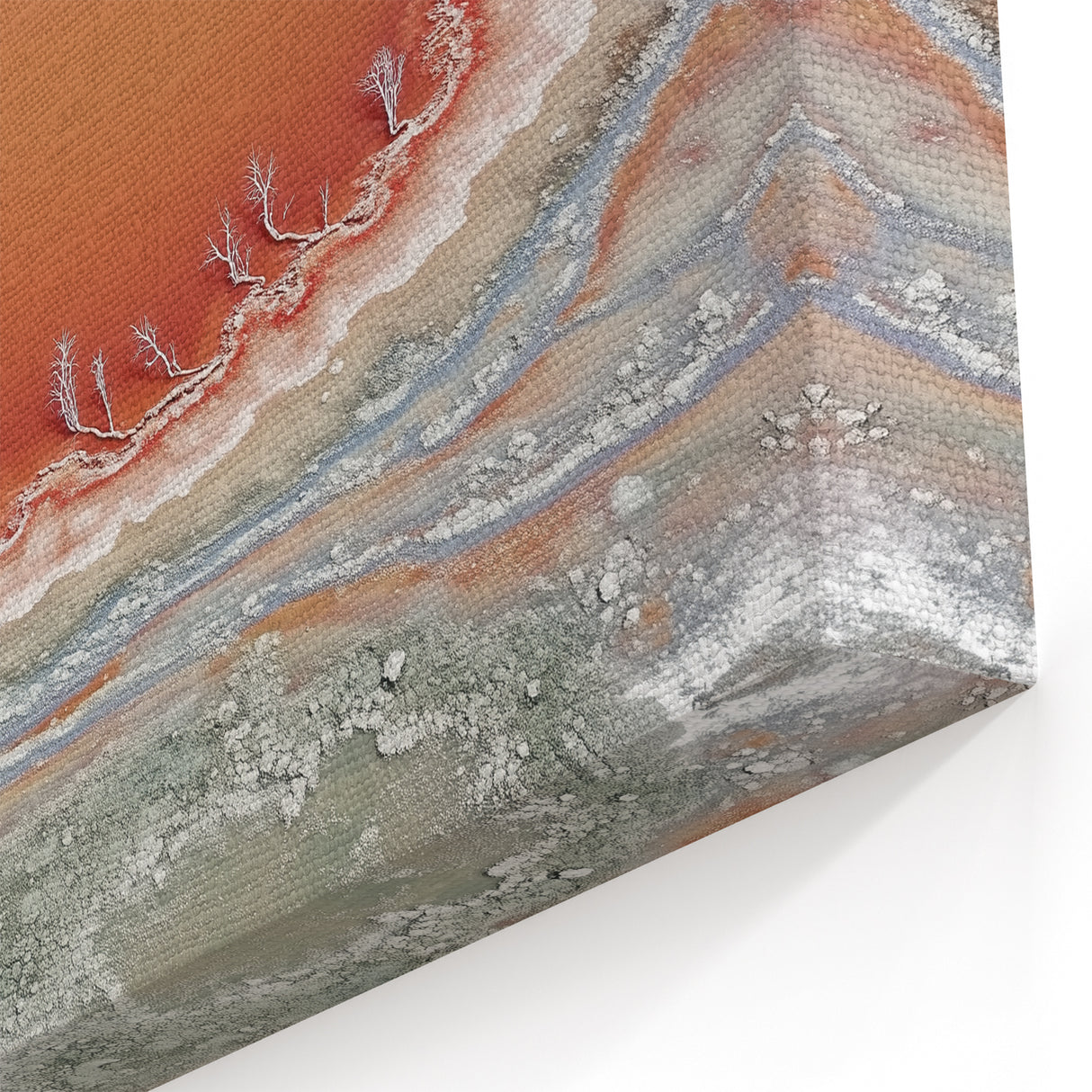 Abstract Landscape with Bold Orange and Earthy Tones - Modern Wall Art