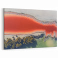 Abstract Landscape with Red and Green Tones - Contemporary Wall Art