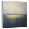Abstract Landscape with Gold and Navy Tones - Modern Wall Art Decor