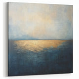 Abstract Landscape with Gold and Navy Tones - Modern Wall Art Decor