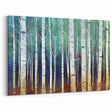 Vibrant Abstract Forest Scene - Cardinal in Birch Canvas Print