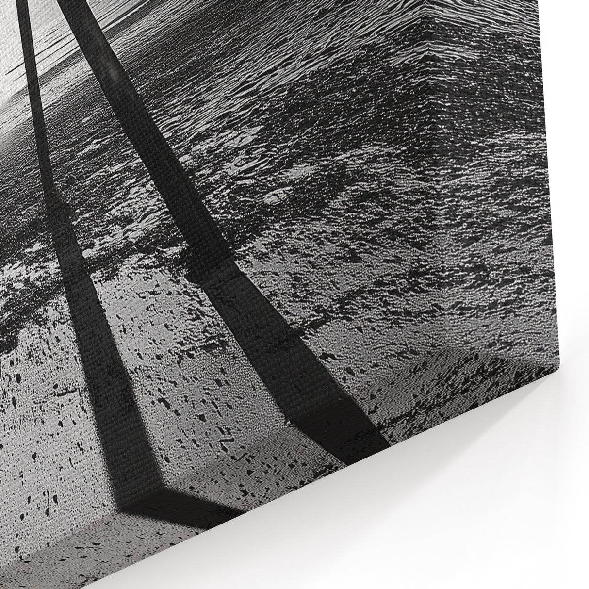Dramatic Black and White Abstract Landscape - Monochrome Canvas Art