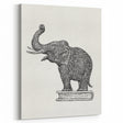 Modern Wall Art - Intricate Elephant Drawing in Black and White