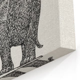 Modern Wall Art - Intricate Elephant Drawing in Black and White
