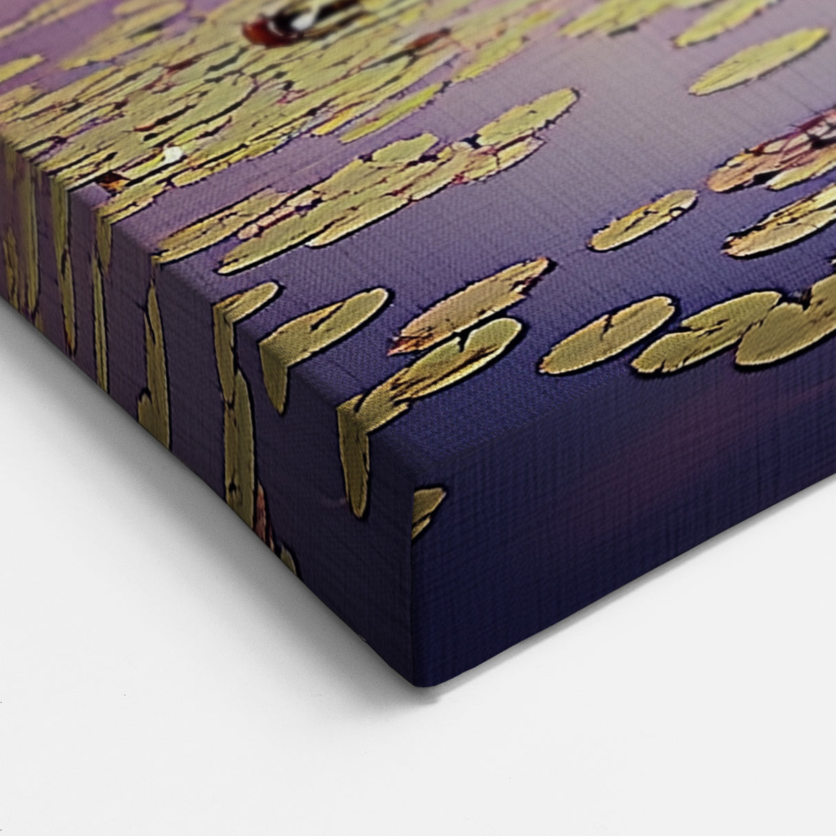 Serene Lake Abstract Landscape - Tranquil Water Lily Canvas Art