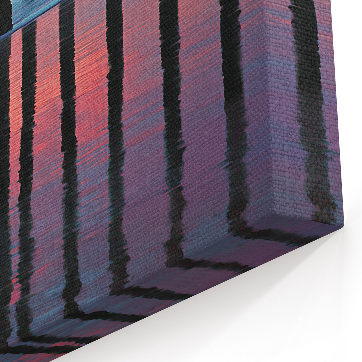 Vivid Sunset Abstract Landscape - Pier Reflection Canvas Art