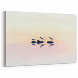 Minimalist Abstract Seascape Art - Birds on Water Canvas Print