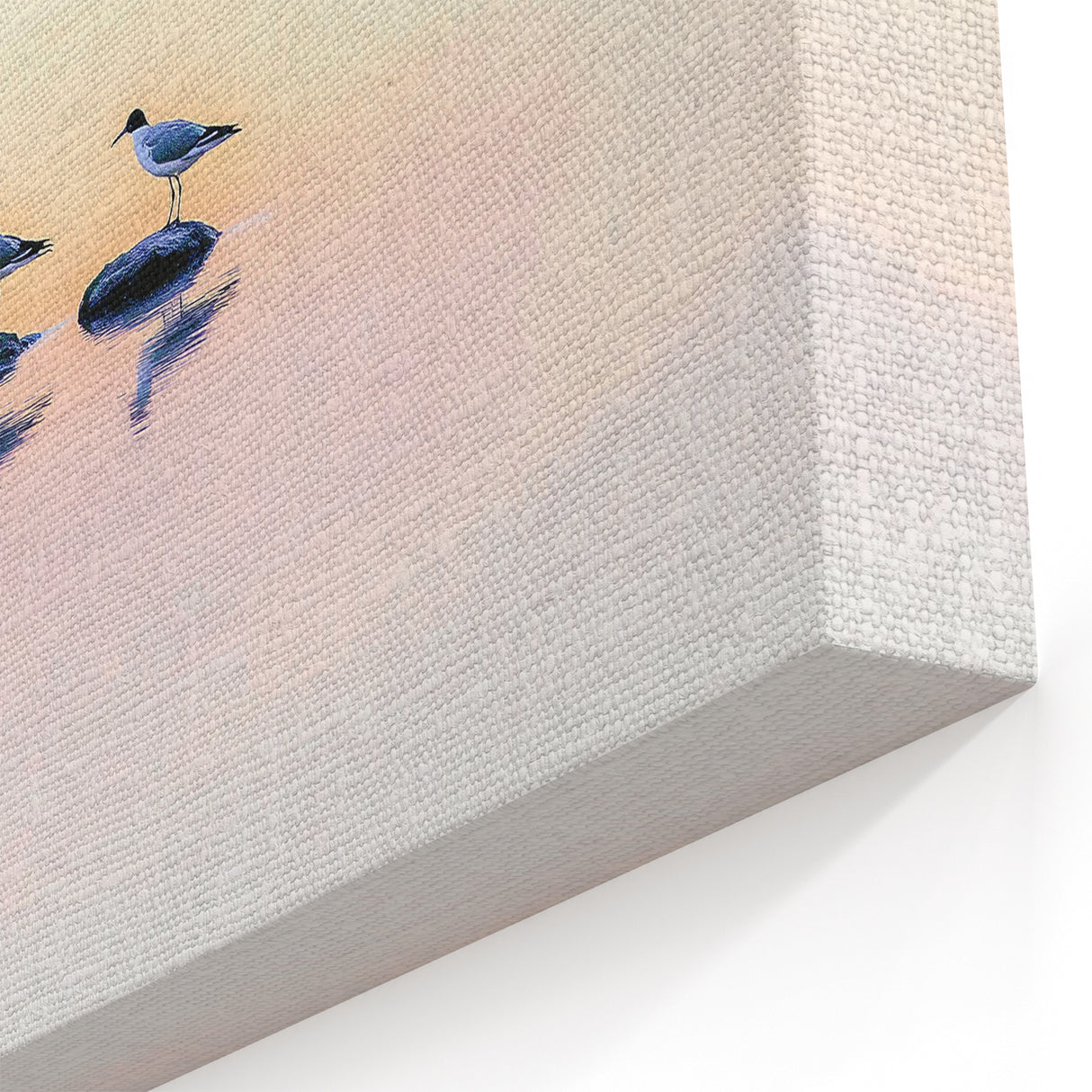 Minimalist Abstract Seascape Art - Birds on Water Canvas Print