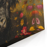 Highland Cow with Floral Crown - Wildlife Painting Wall Art