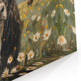 Highland Cow in Scenic Meadow - Wildlife Painting Wall Art