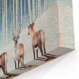 Winter Forest Abstract Landscape - Deer in Snow Canvas Wall Art