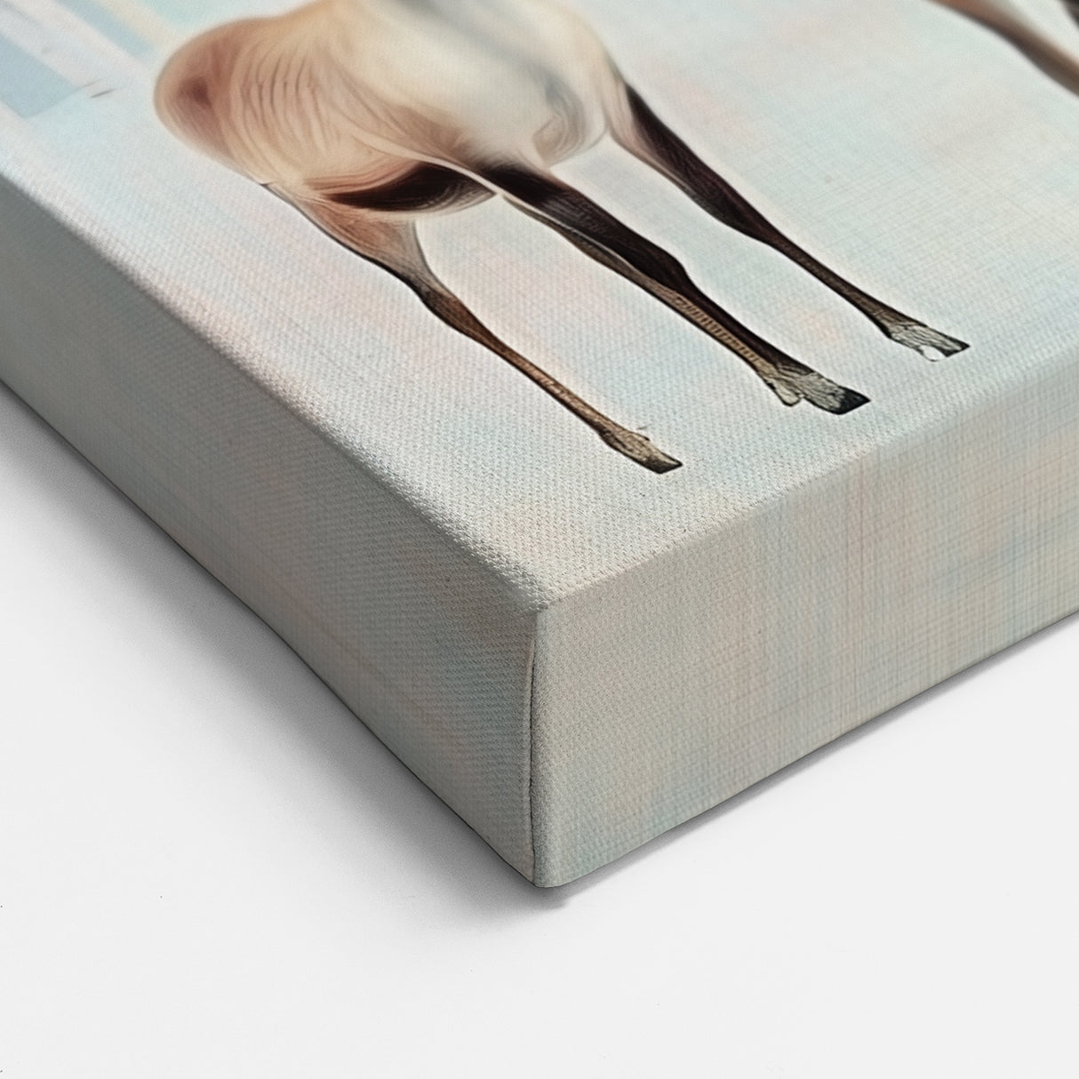 Winter Forest Abstract Landscape - Deer in Snow Canvas Wall Art