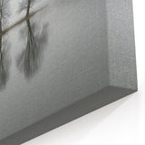 Minimalist Lake Reflection Art - Foggy Trees Abstract Canvas Print