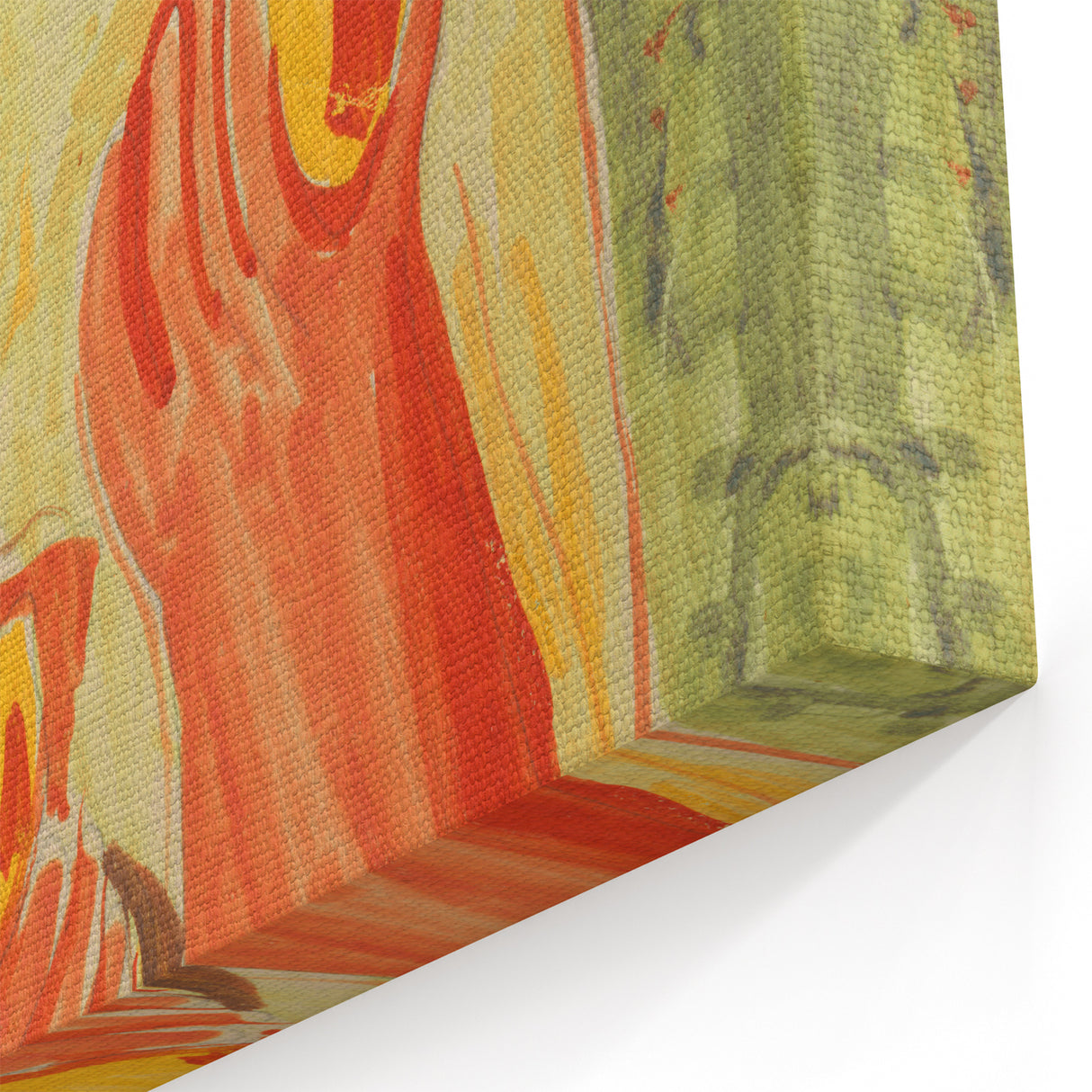 Modern Wall Art - Vibrant Abstract Woman with Fruit in Bold Colors