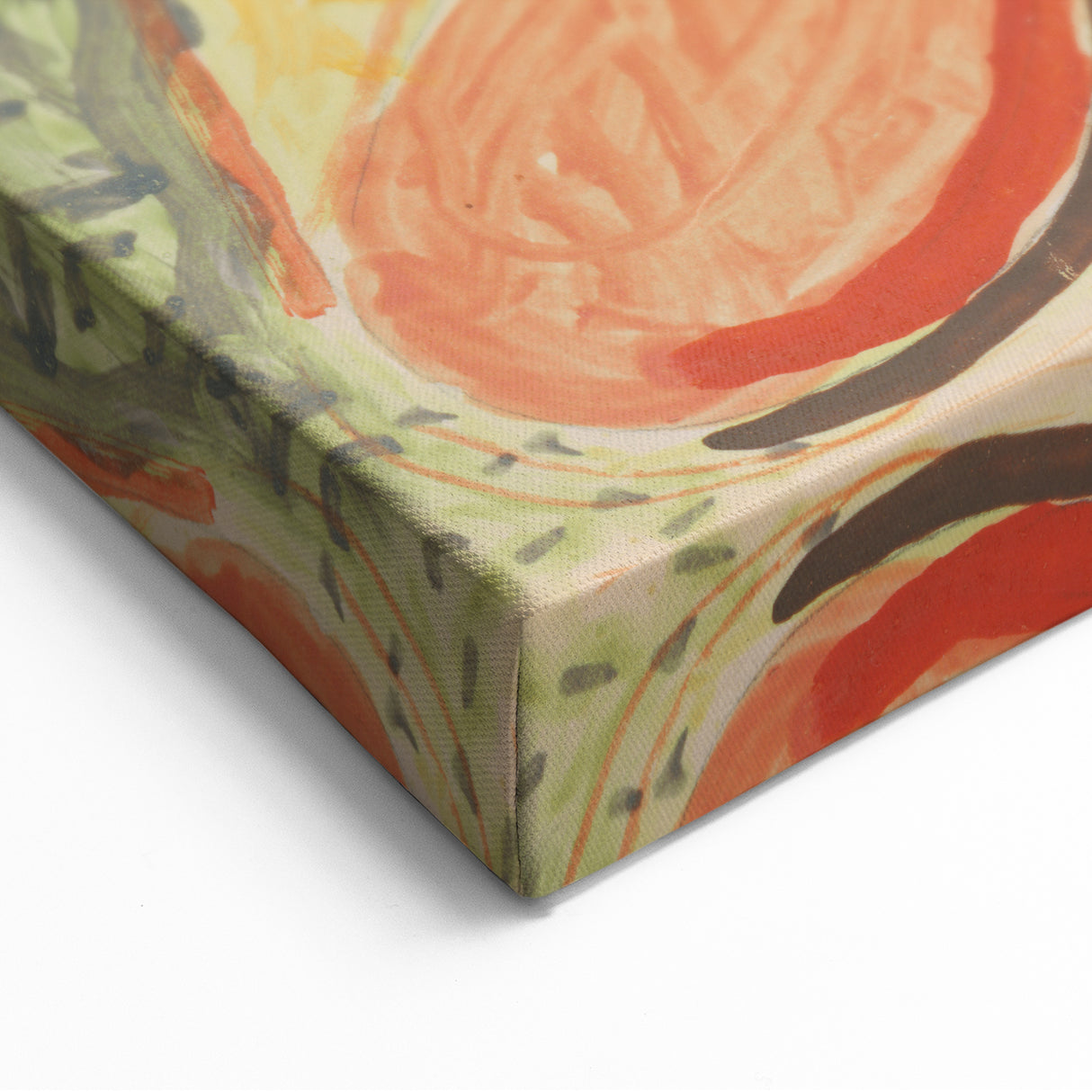 Modern Wall Art - Vibrant Abstract Woman with Fruit in Bold Colors