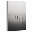 Minimalist Black and White Art - Tranquil Water Sticks Canvas Print