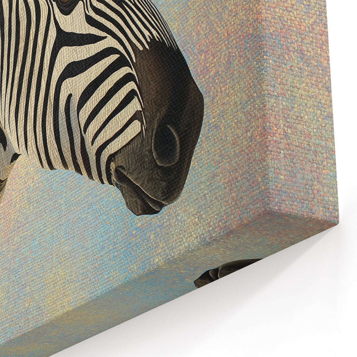 Zebra Profile Illustration - Wildlife Painting Wall Art