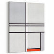 Modern Wall Art - Minimalist Composition in Gray, White, and Red