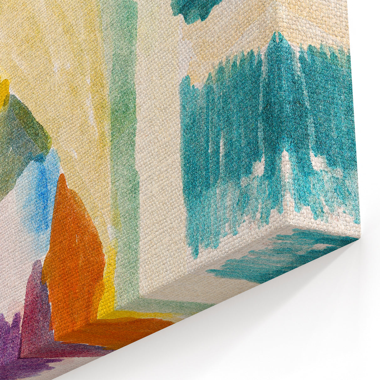 Modern Wall Art - Abstract Interior with Clock in Vibrant Watercolors