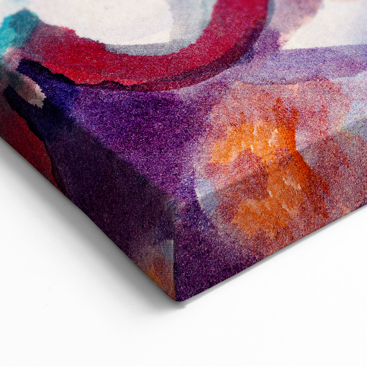 Modern Wall Art - Abstract Interior with Clock in Vibrant Watercolors