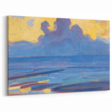 Modern Wall Art - Serene Seascape in Vibrant Blues and Yellows